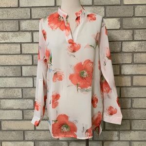 *3 for $24* White with Pink Floral Top XL